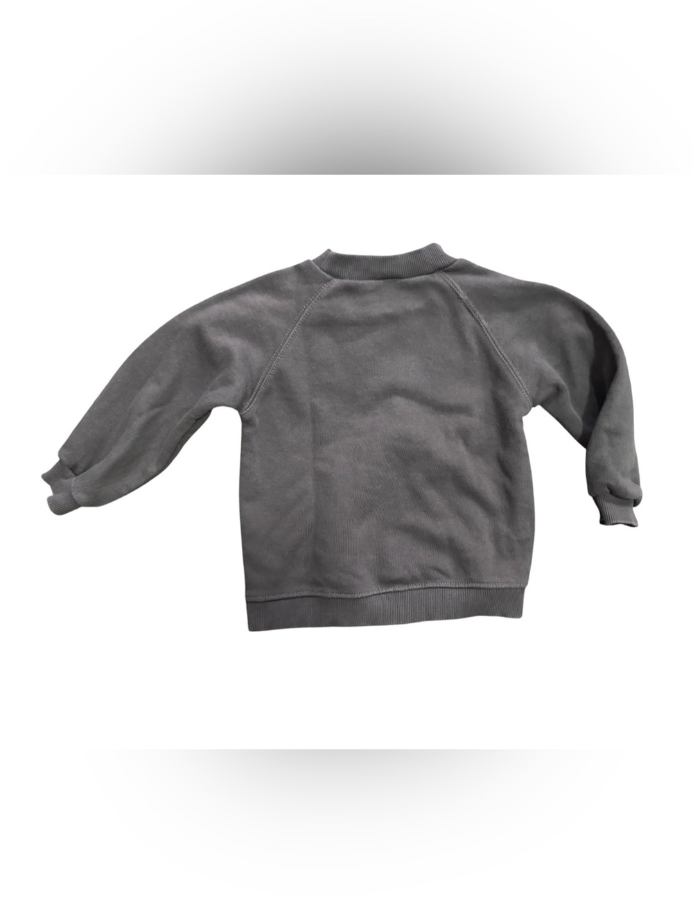 Zara Kids Charcoal Gray Ribbed Crewneck Sweatshirt
